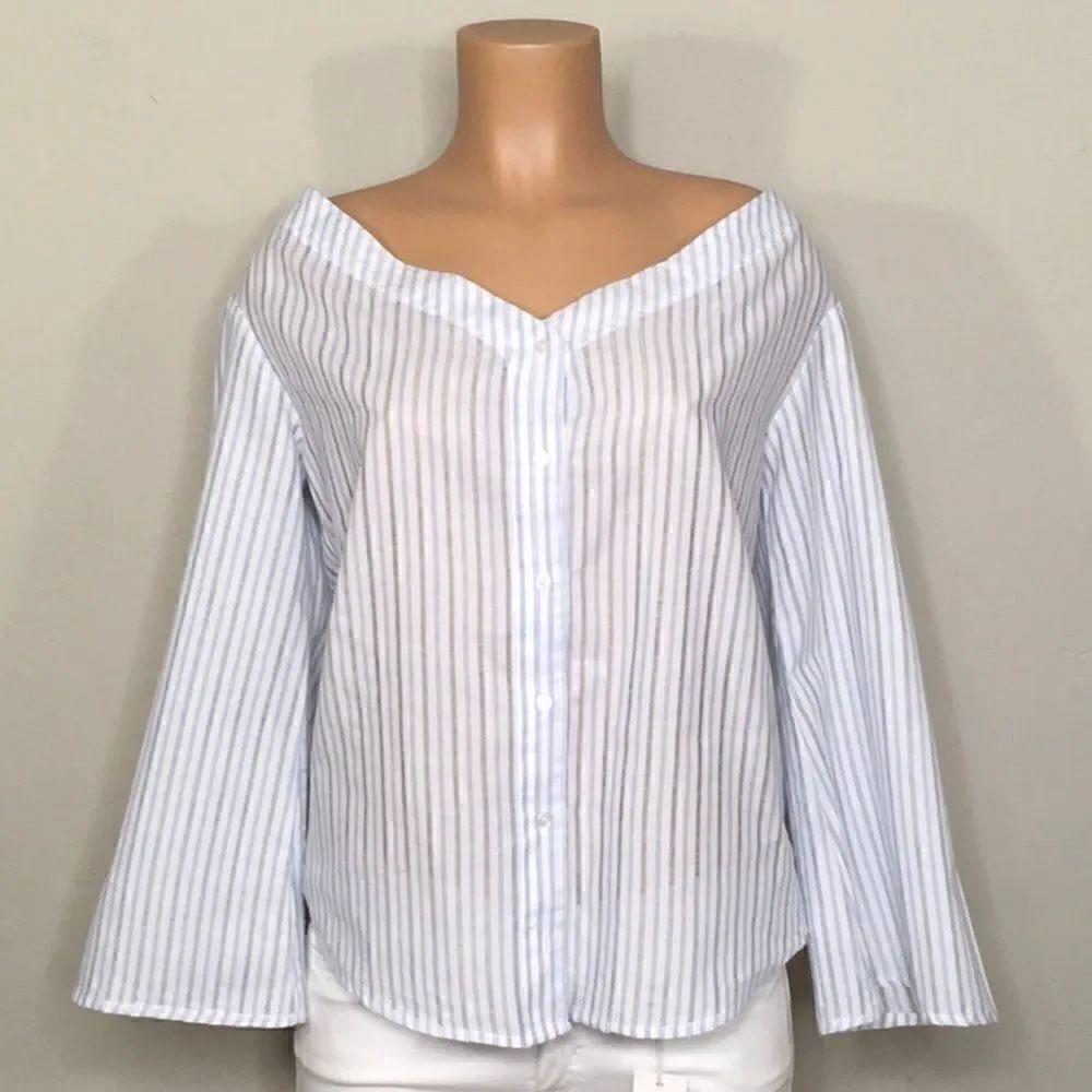 Blue and white stripe top. NWOT